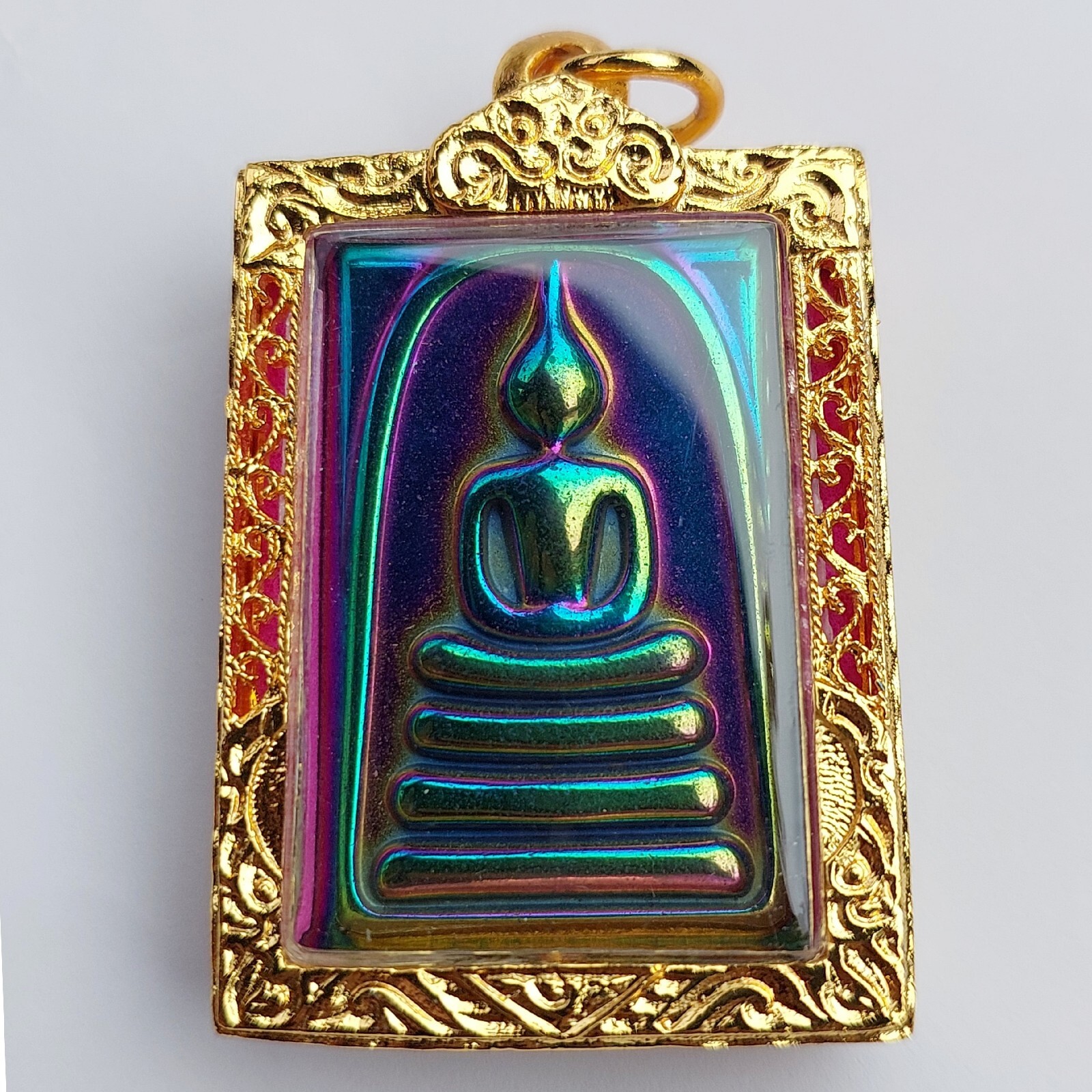 Phra Somdej Leklai Buddha Thai Amulet Gold Micron Case Magic Power Protection