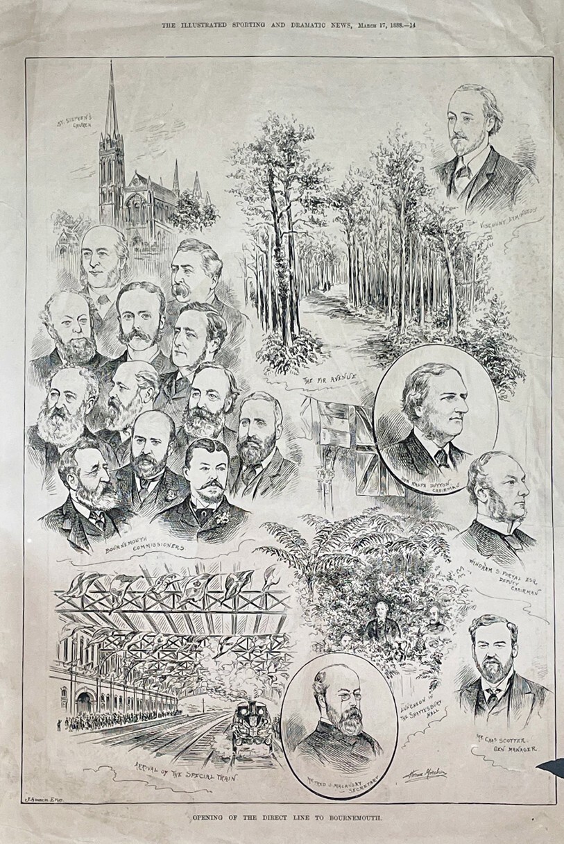 1888 Illustrated Sporting News Antique Print New Direct Railway Line Bournemouth