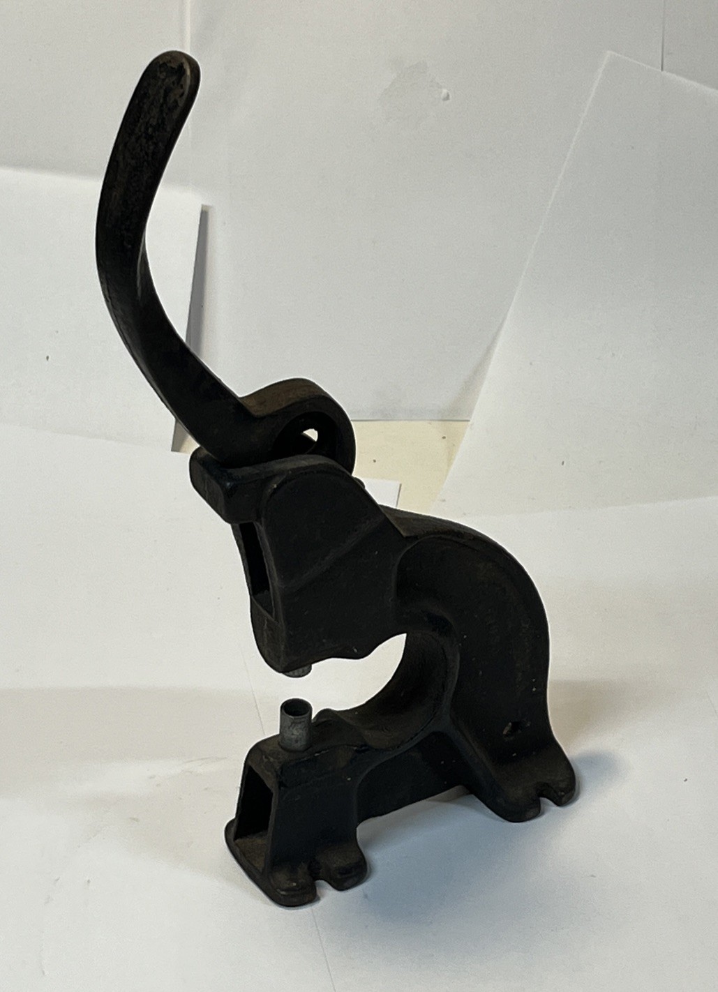 Office Stamp Seal Embosser Cast Iron Tole Painted Desk Tool, Black – Antiques