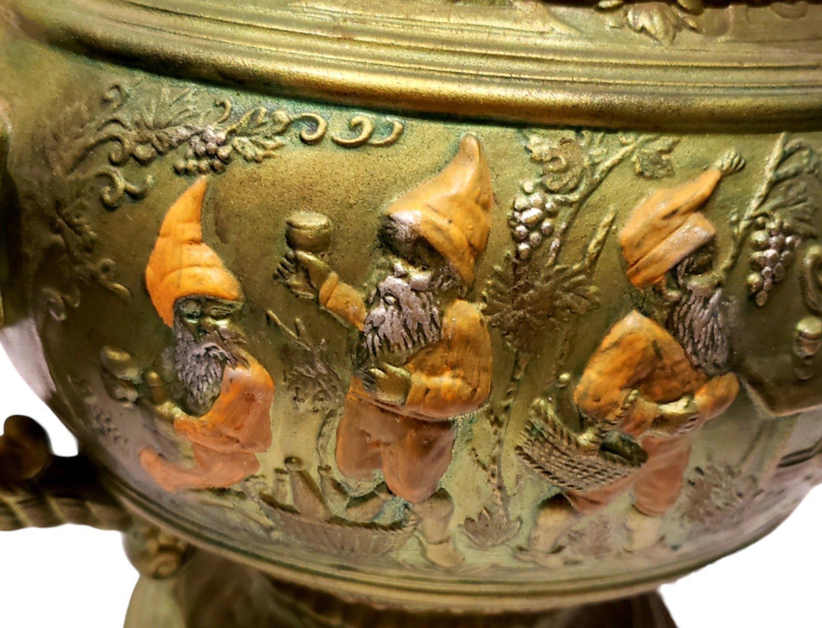 Bernard Bloch Eichwald Large Stein German Tureen Gnomes Fox Fish Antique RARE
