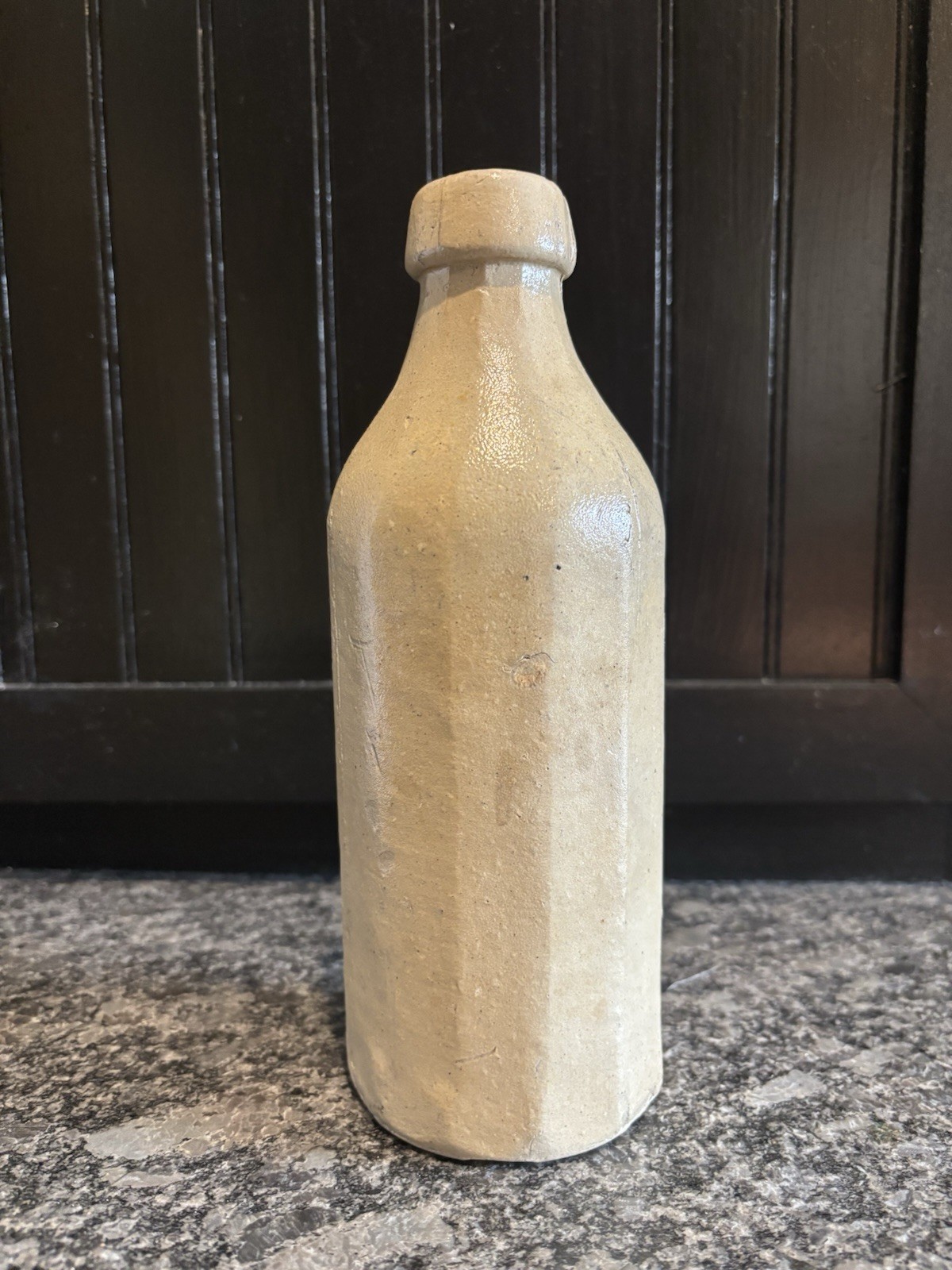 Antique 12 Sided Stoneware Beer Bottle