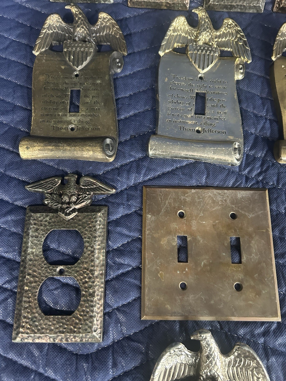 Thomas Jefferson American eagle brass And Hammered Brass Outlet Lot