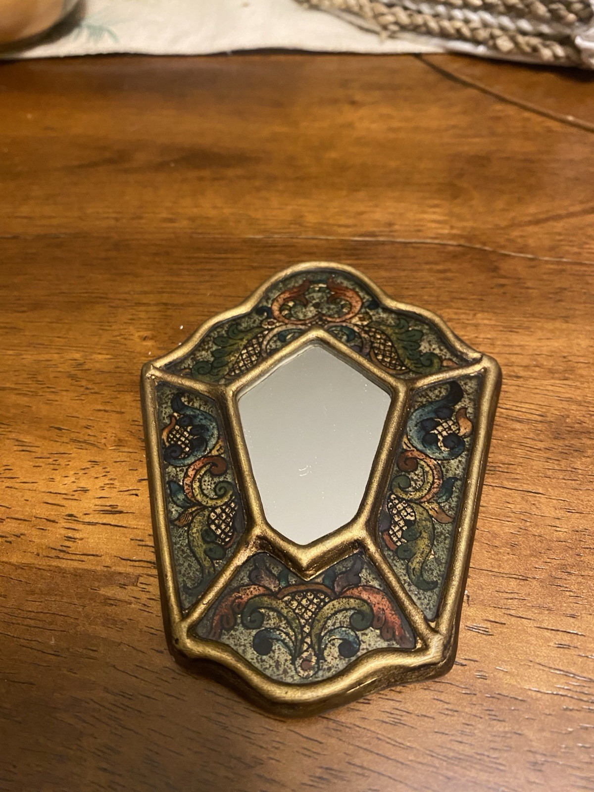 Small Handmade Peruvian mirror, Spanish colonial baroque