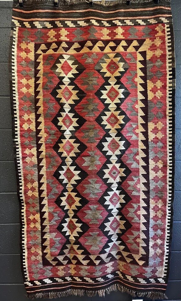 Vintage kilim kilm flat weave woven rug blanket