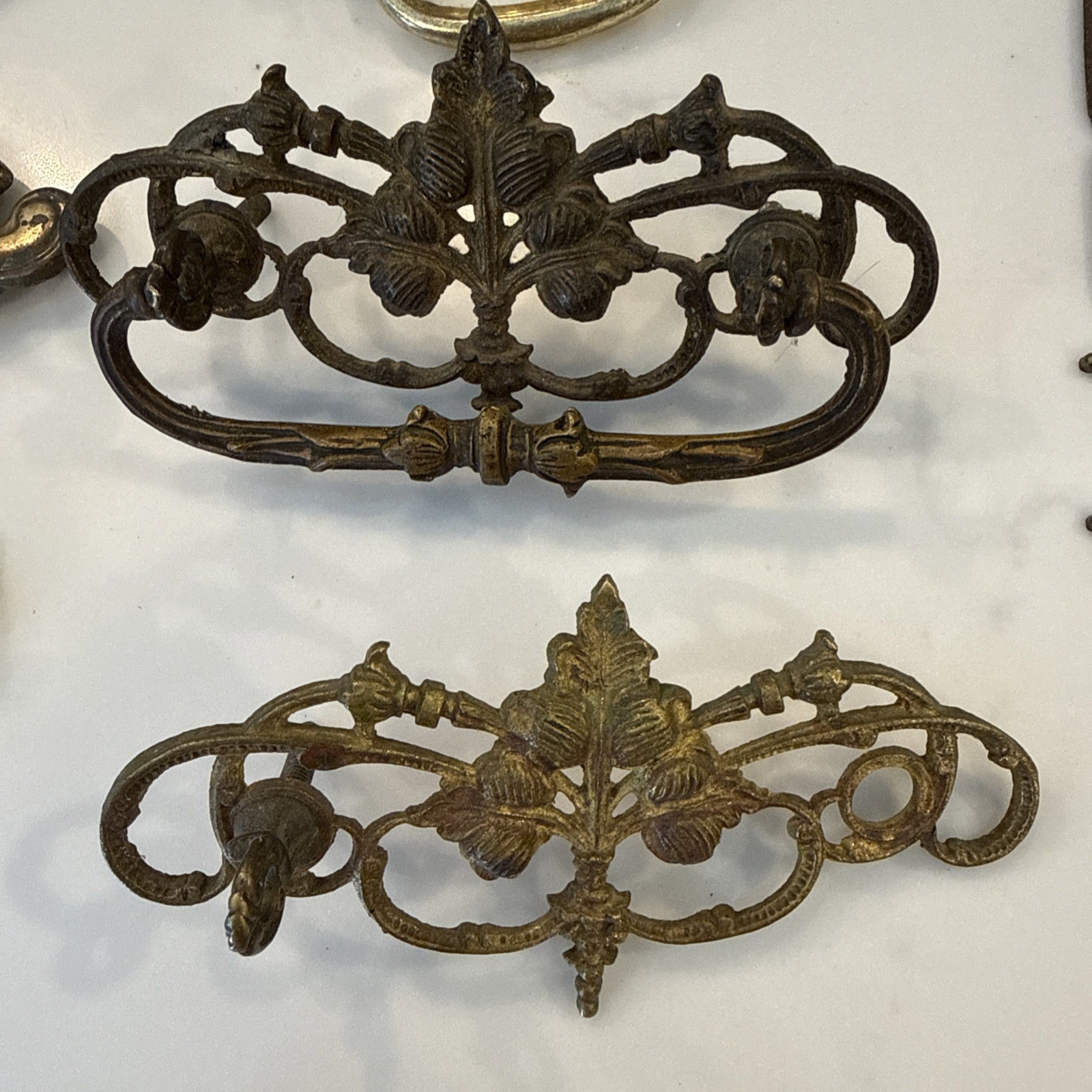 Vintage Victorian MCM Drawer Pulls & Knobs Brass & other materials large lot