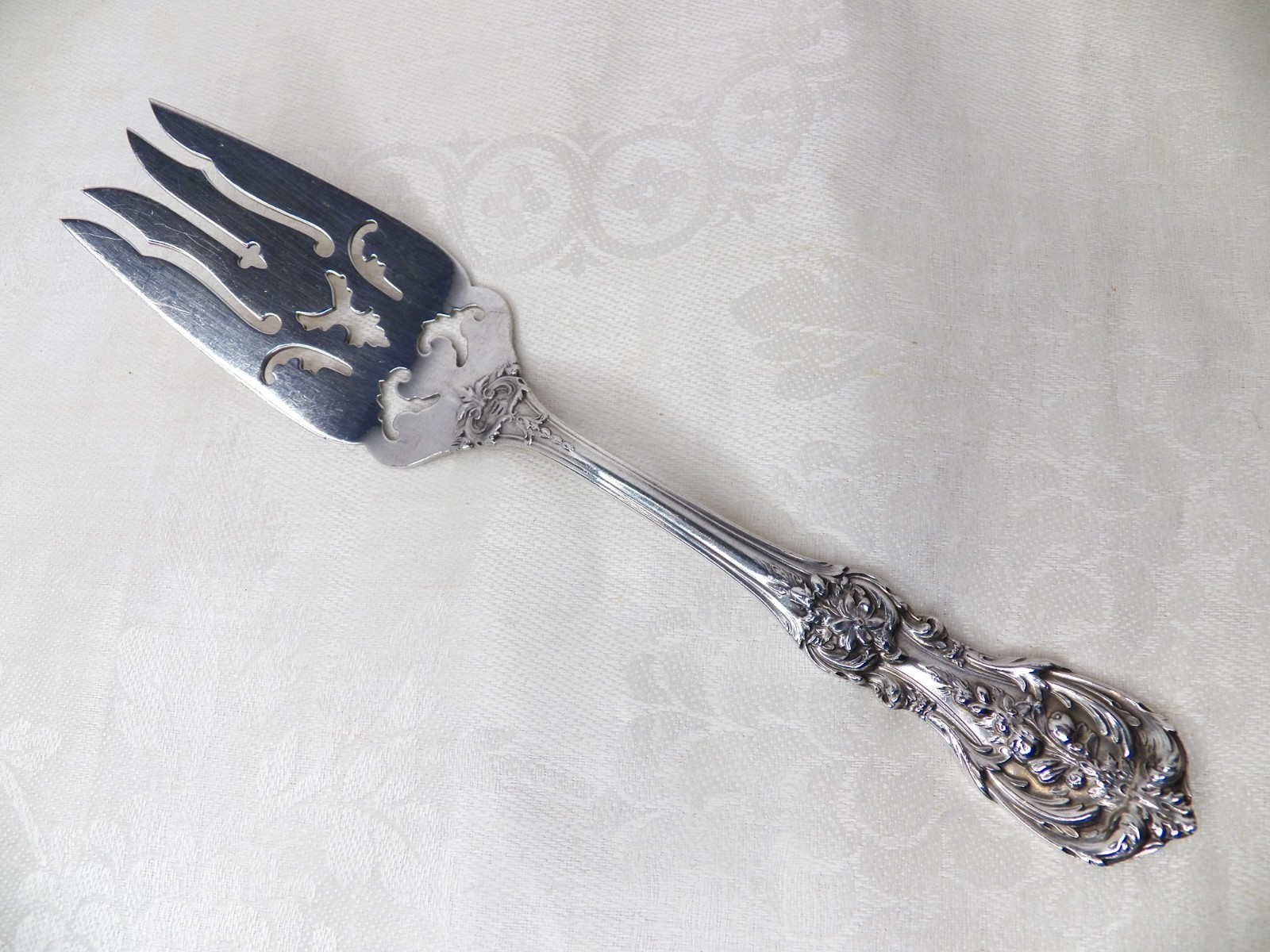 REED & BARTON FRANCIS 1ST STERLING SILVER MEAT SERVING FORK 8″ NO MONOGRAM NM