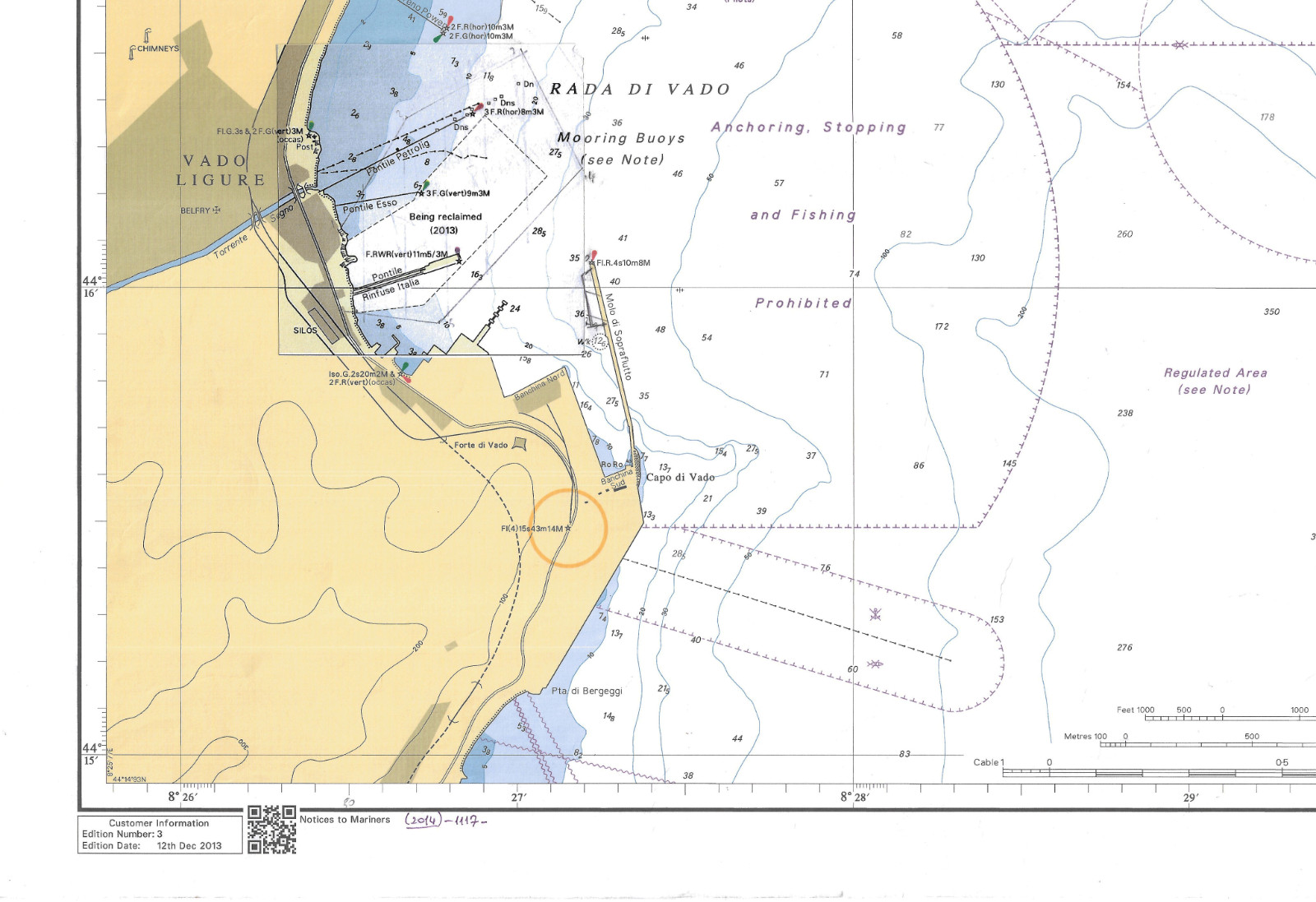 350 Admiralty Chart Italy West Coast Approaches Savona And Vado Map Marine Paper