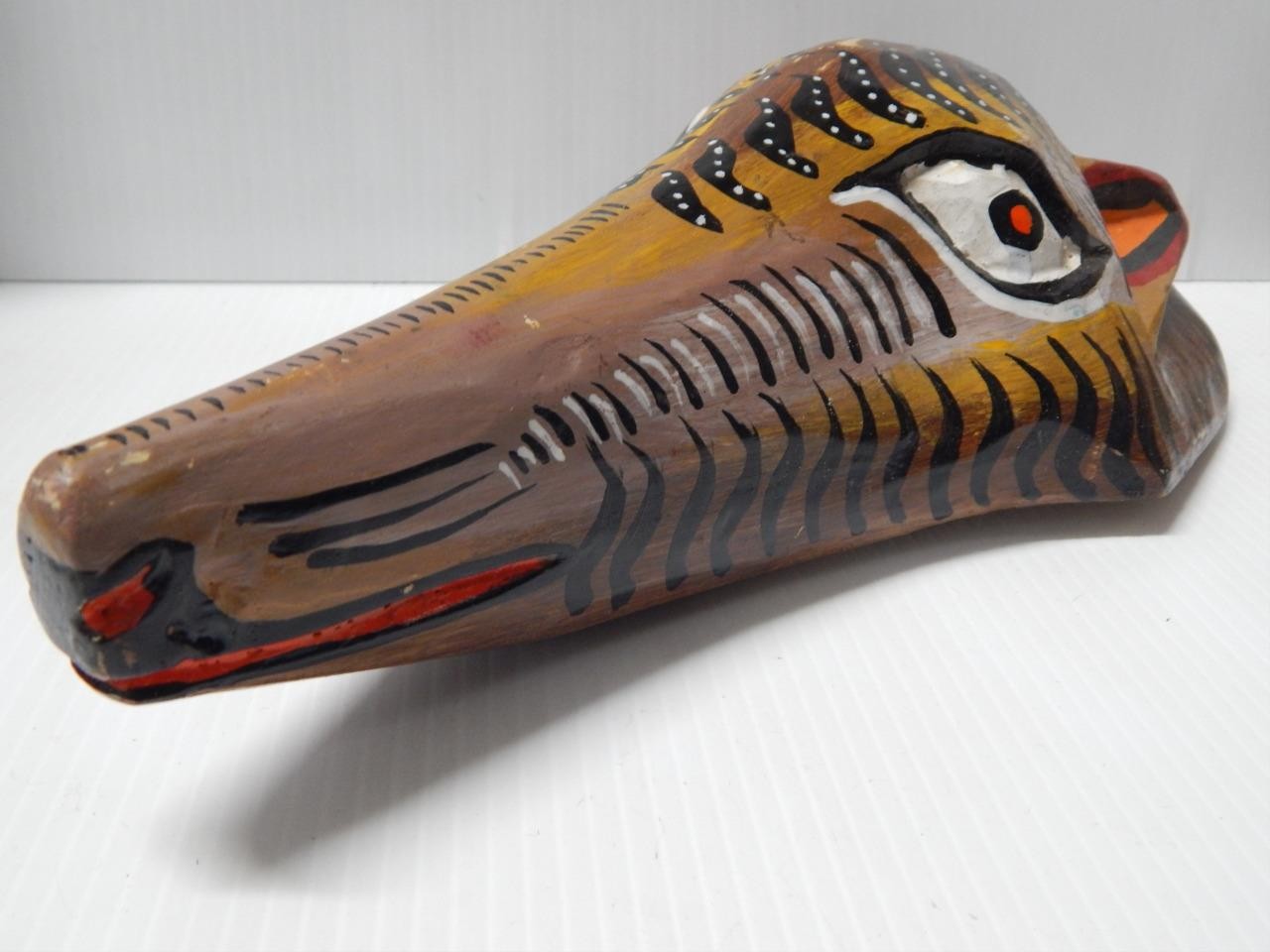 ANTIQUE GUATEMALAN / MEXICAN MASK CARVED WOOD – WOLF – NICELY DETAILED