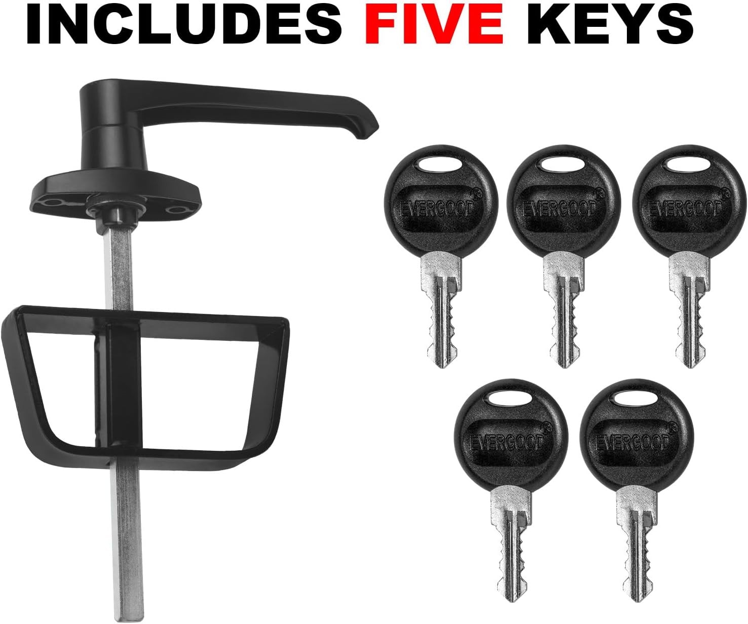 Double Door Shed Hardware Kit – Includes Barrel L-Type Two-Piece Set, Black