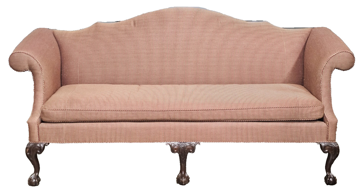 Kittinger Mahogany Williamsburg Style Chippendale Style Sofa Claw and Ball Feet