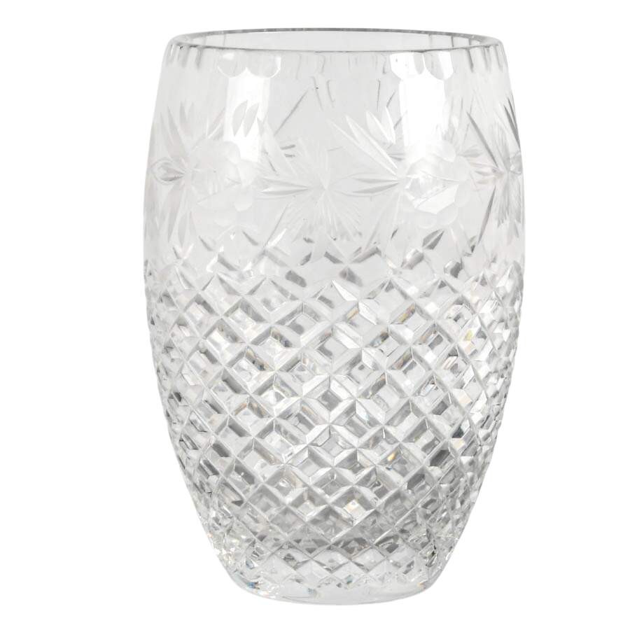 Cut Crystal Floral Arrangement Vase
