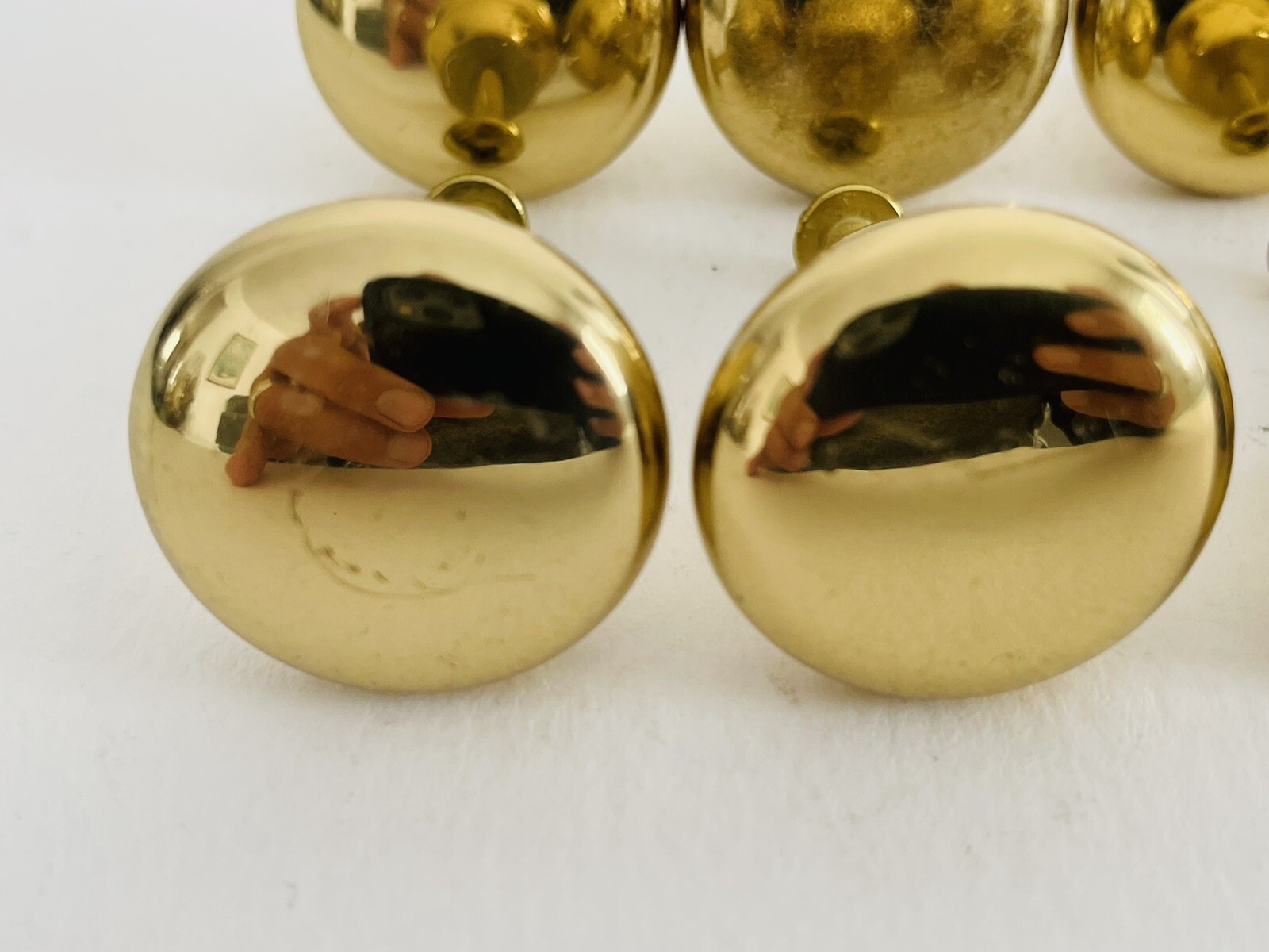 Solid Brass Round Drawer Pulls, Set Of 8