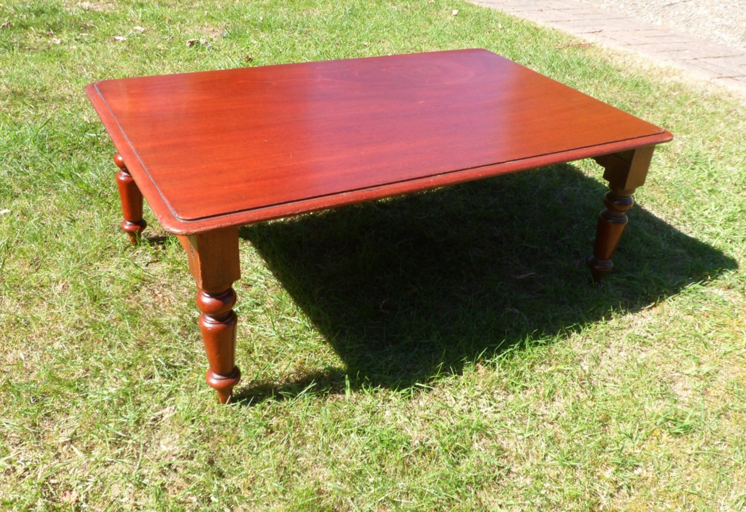 Antique Mahogany Bed Tray Folding table with Turned Legs