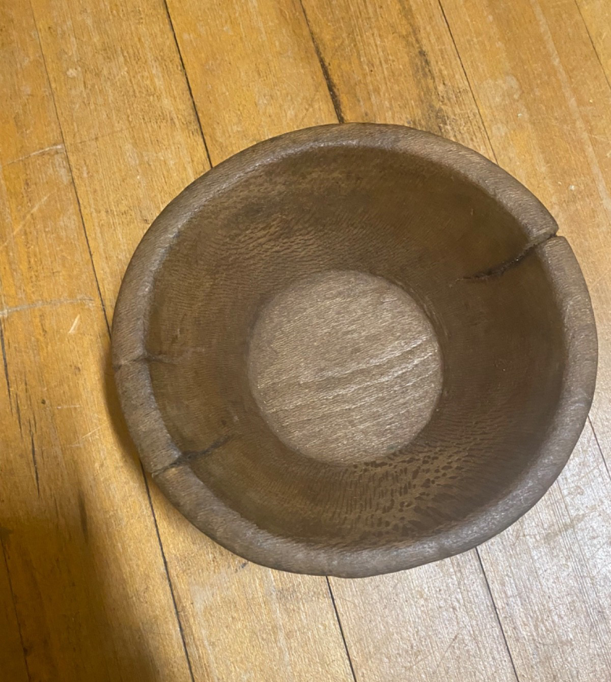 Early Primitive Tiny HardWood Walnut? Bowl ~ One Piece Handcarved ~ PR821