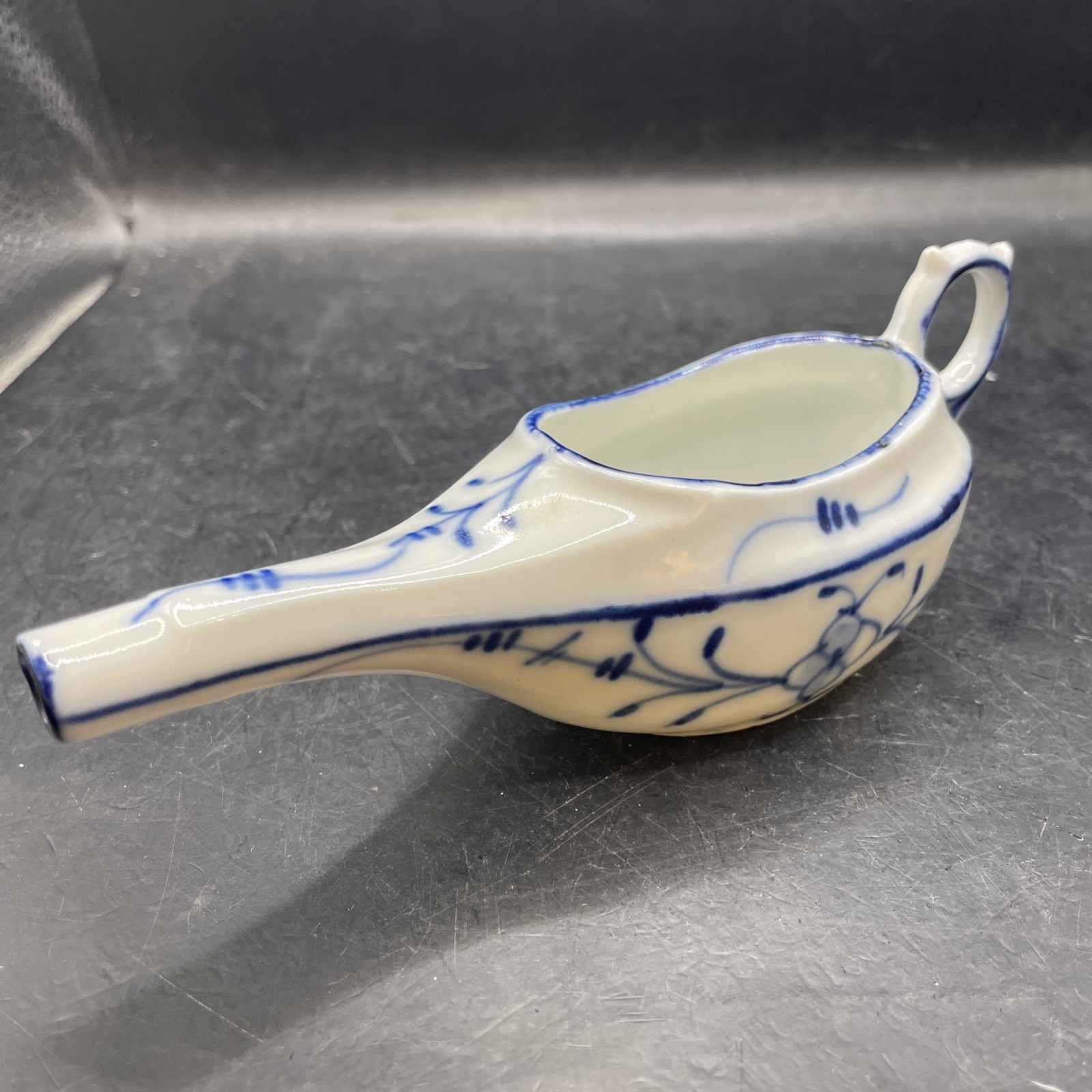Antique Blue Flow China Infant Feeder Marked 1733 Germany