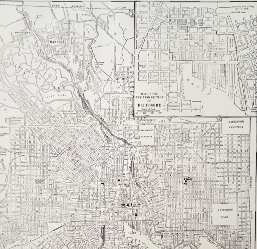 1914 Baltimore Maryland City Map Antique Atlas Sheet Collier Transportation E13