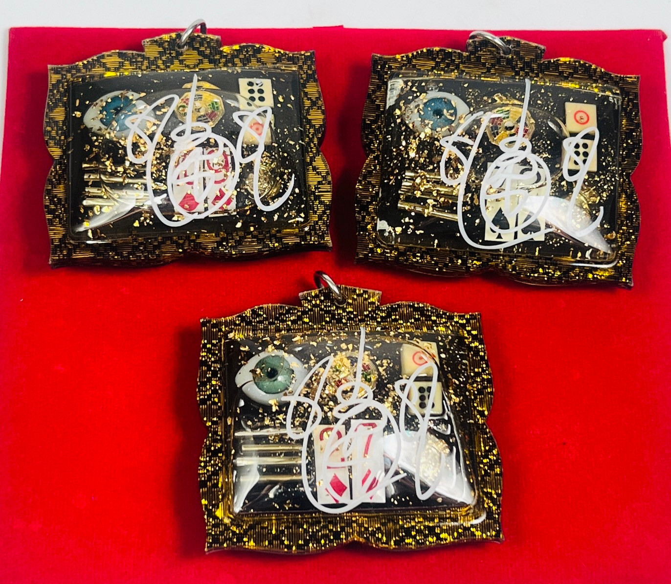 3PCS Winning Gambling Magic Card Locket Money Amulet Pendant Wealth Lucky Gamble