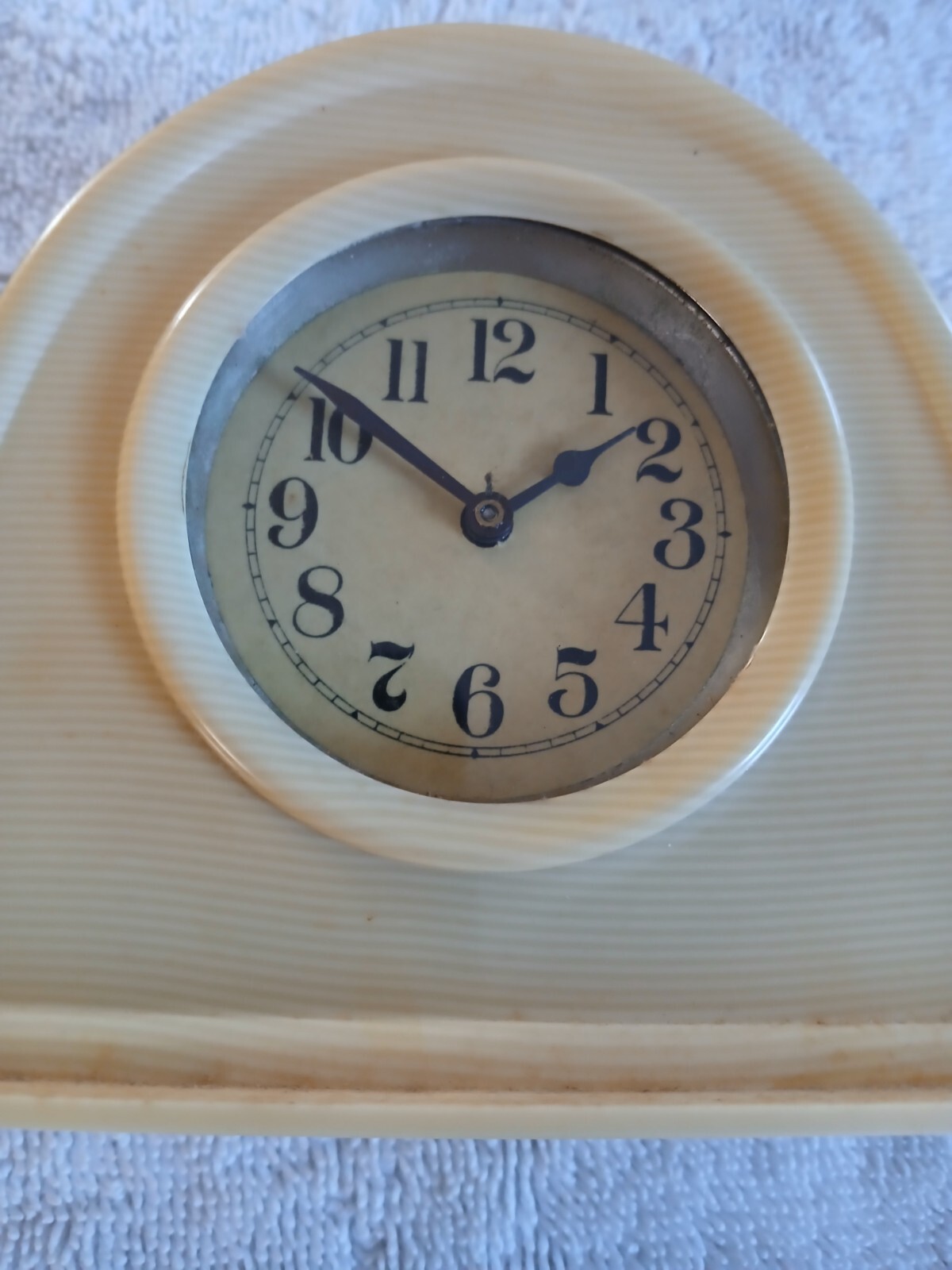 Vintage Two Small Unknown Maker Bakalite Clocks (Working HOLDING TIME