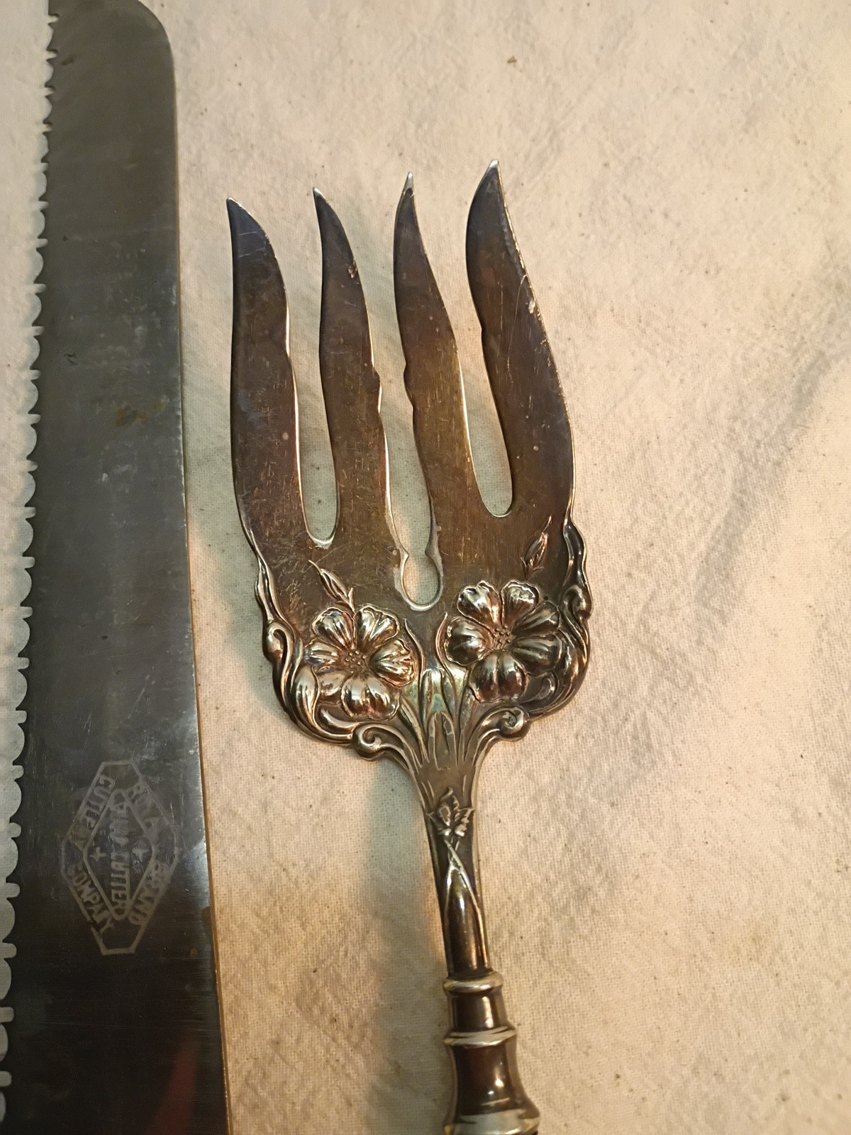 Antique Sterling And Mother Of Pearl Royal Brand Serving Set A6