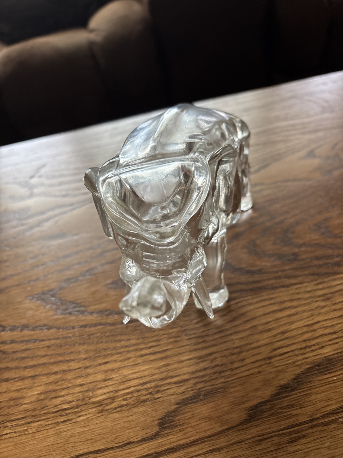 Antique Elephant Depression Pressed Heavy Glass with Lid 7 1/4” X long 4” 3 1/4