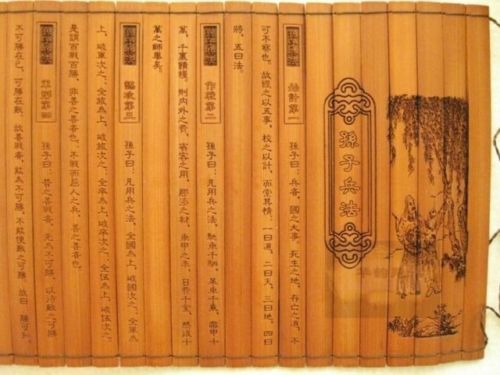 Classical Bamboo Scroll Slips famous Book” the art of war” ,English and Chinese