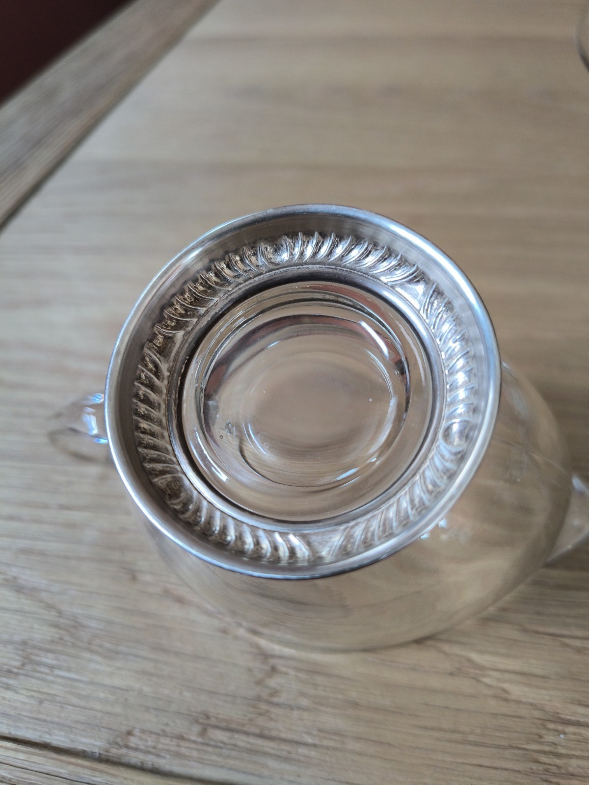 VTG Frank M Whiting Sterling Silver Base Glass Creamer Sugar Bowl Set Gadroon