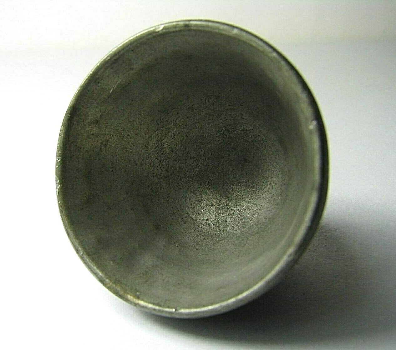 CHINESE COCONUT SHELL PEWTER TEACUP TEA CUP Qing Dynasty China Asia ca1800s USED
