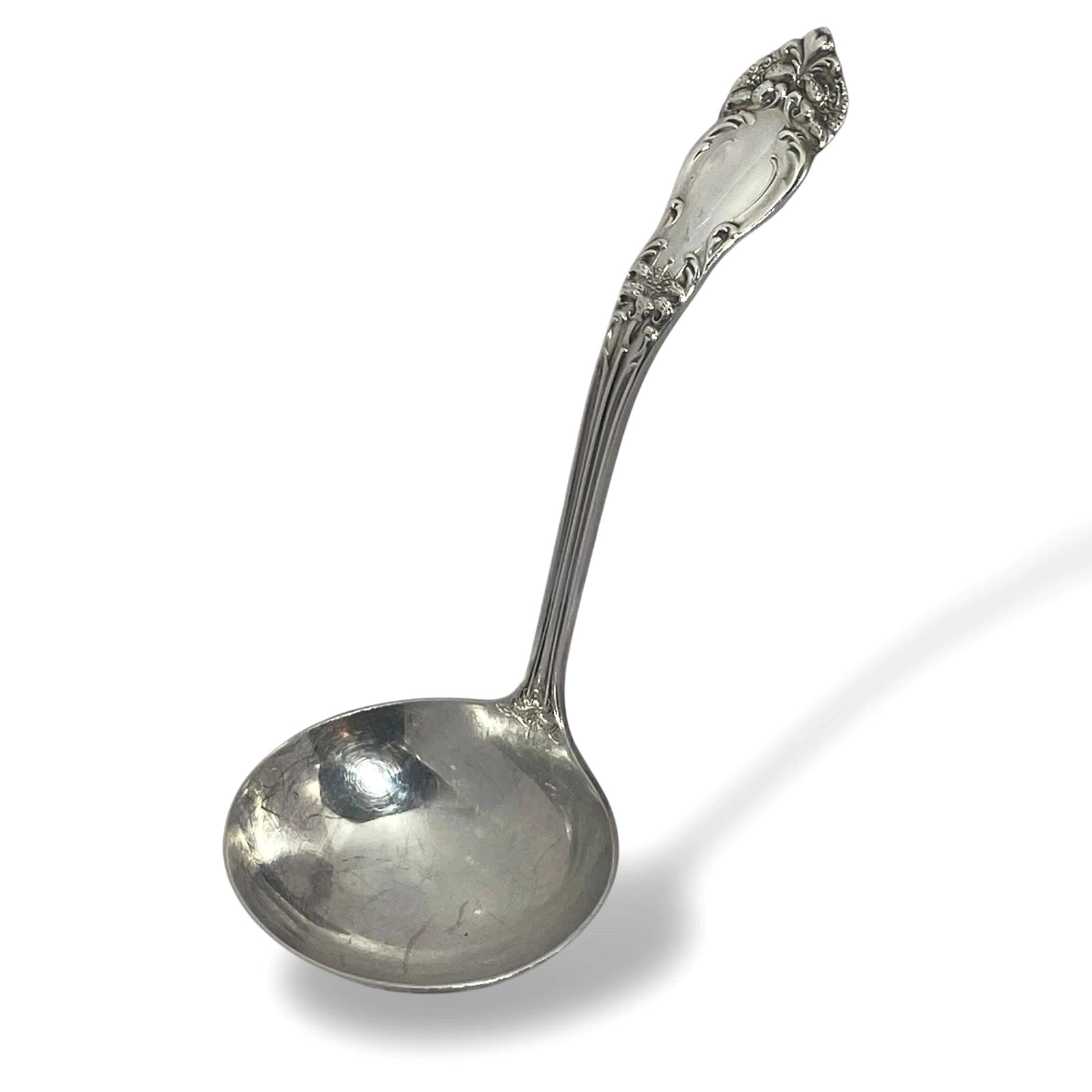 Reed & Barton 1901 Silverplate Tiger Lily 6.5” Gravy Sauce Ladle Silverware Nice