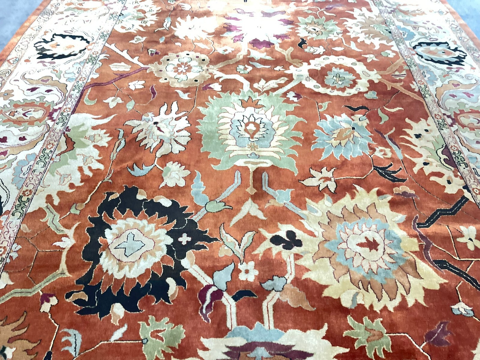 VINTAGE AGRA PATTERN HIGH QUALITY VERY DECORATIVE ORIENTAL RUG WOOL 10′ X 14′