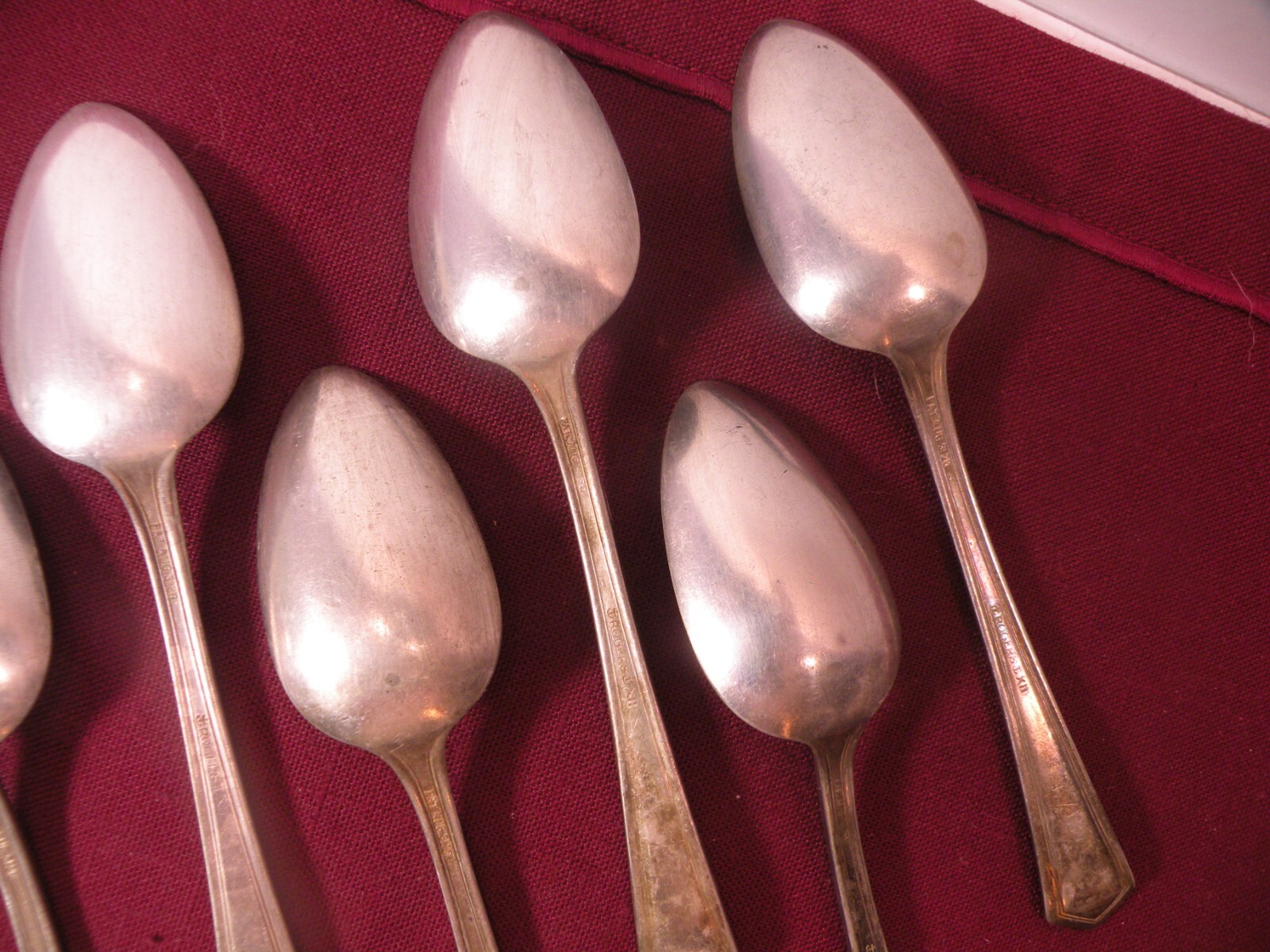 Set Of 7 Wm. Rogers International LA Touraine Silverplate Teaspoons 6″