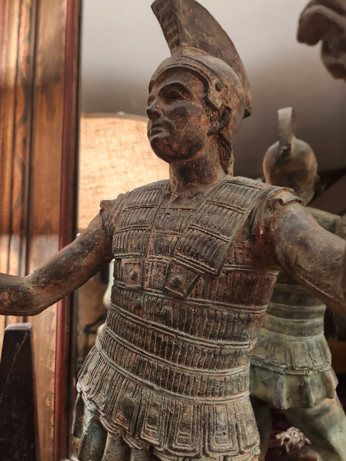 Etruscan bronze warrior statue