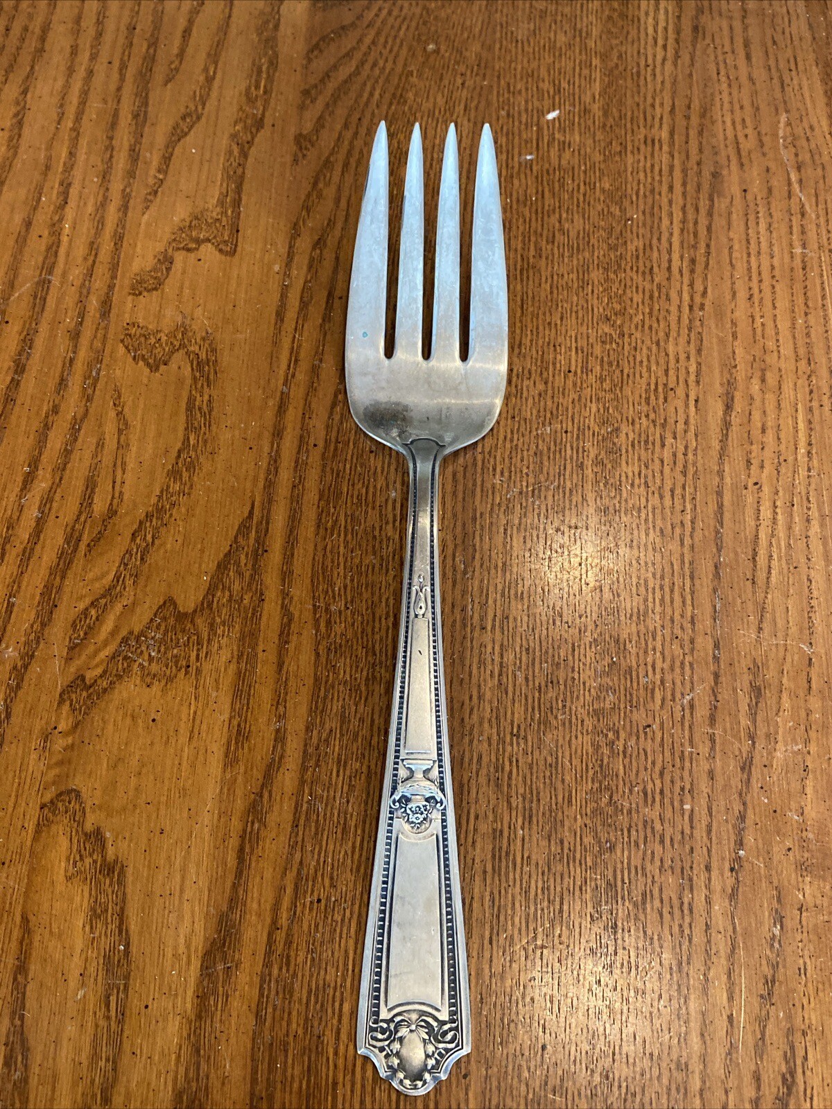 Antique Wallace 1904 Regal REX Pattern Pure SilverPlate Cold Meat Serving Fork