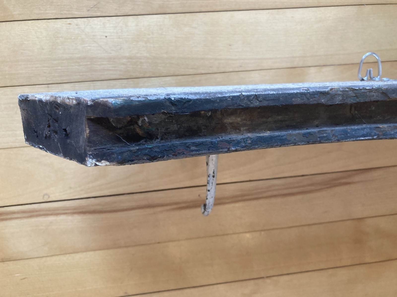 AS IS! Antique Vintage Hand Made hanging rack old paint reclaimed wood
