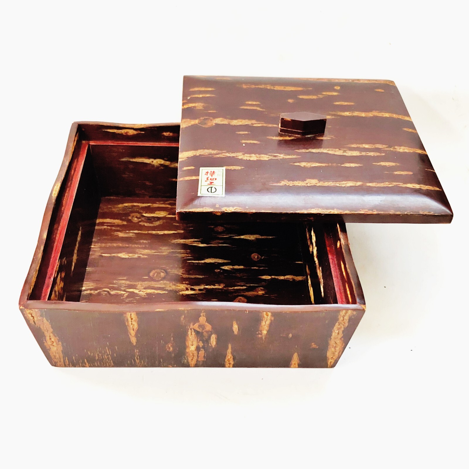 Japanese Cherry Bark Wooden Sewing Box Jewelry Trinket Storage Container JP B12