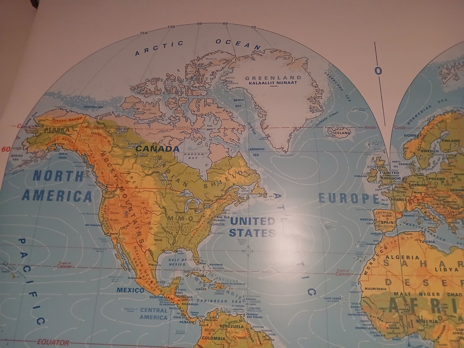 Modern Educational Systems Physical Political World Map Part 840-50 Yr 2003
