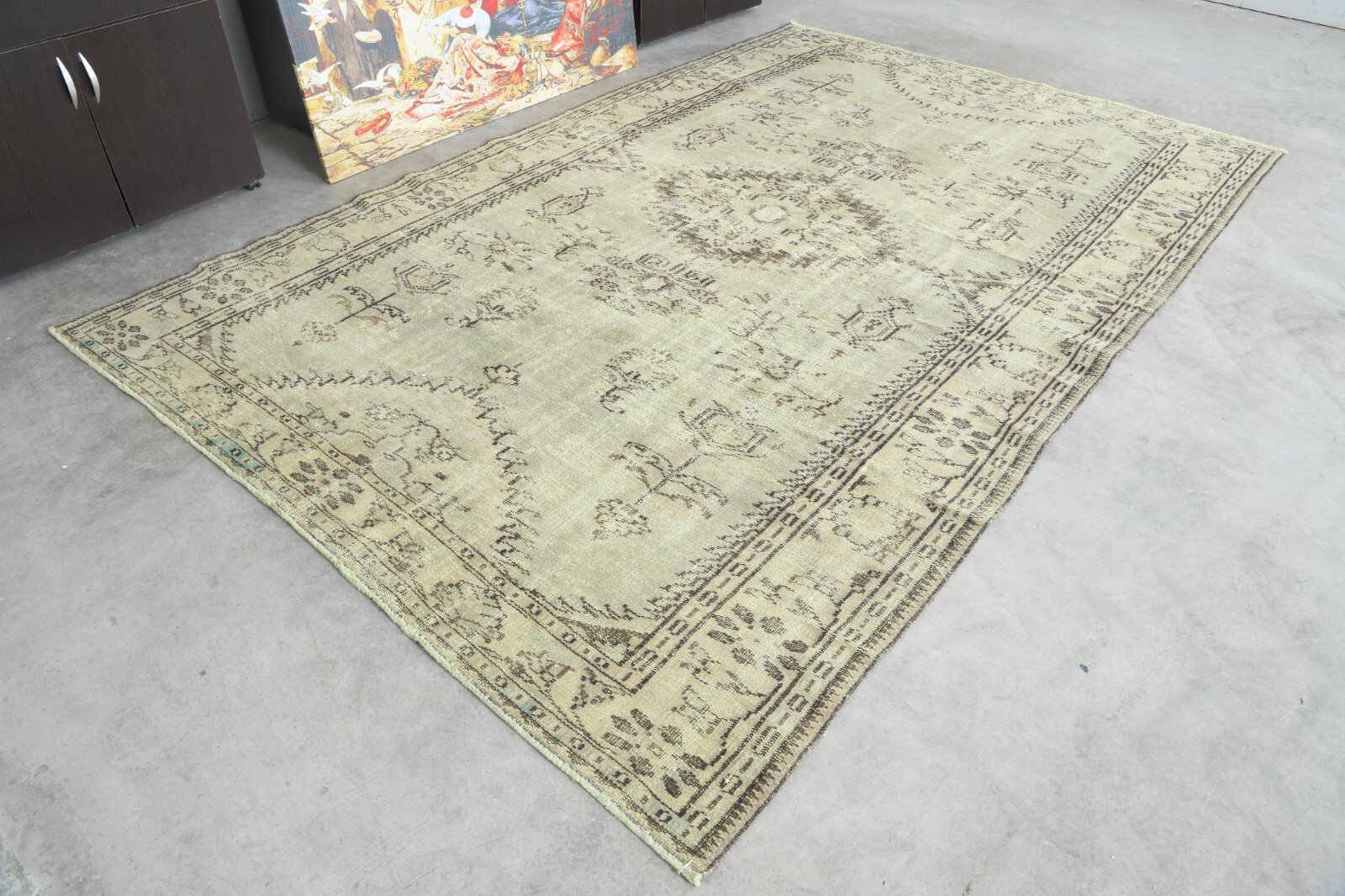 turkey vintage decor rug, handmade turkish rug, oriental oushak rug,6×9 ft 1438