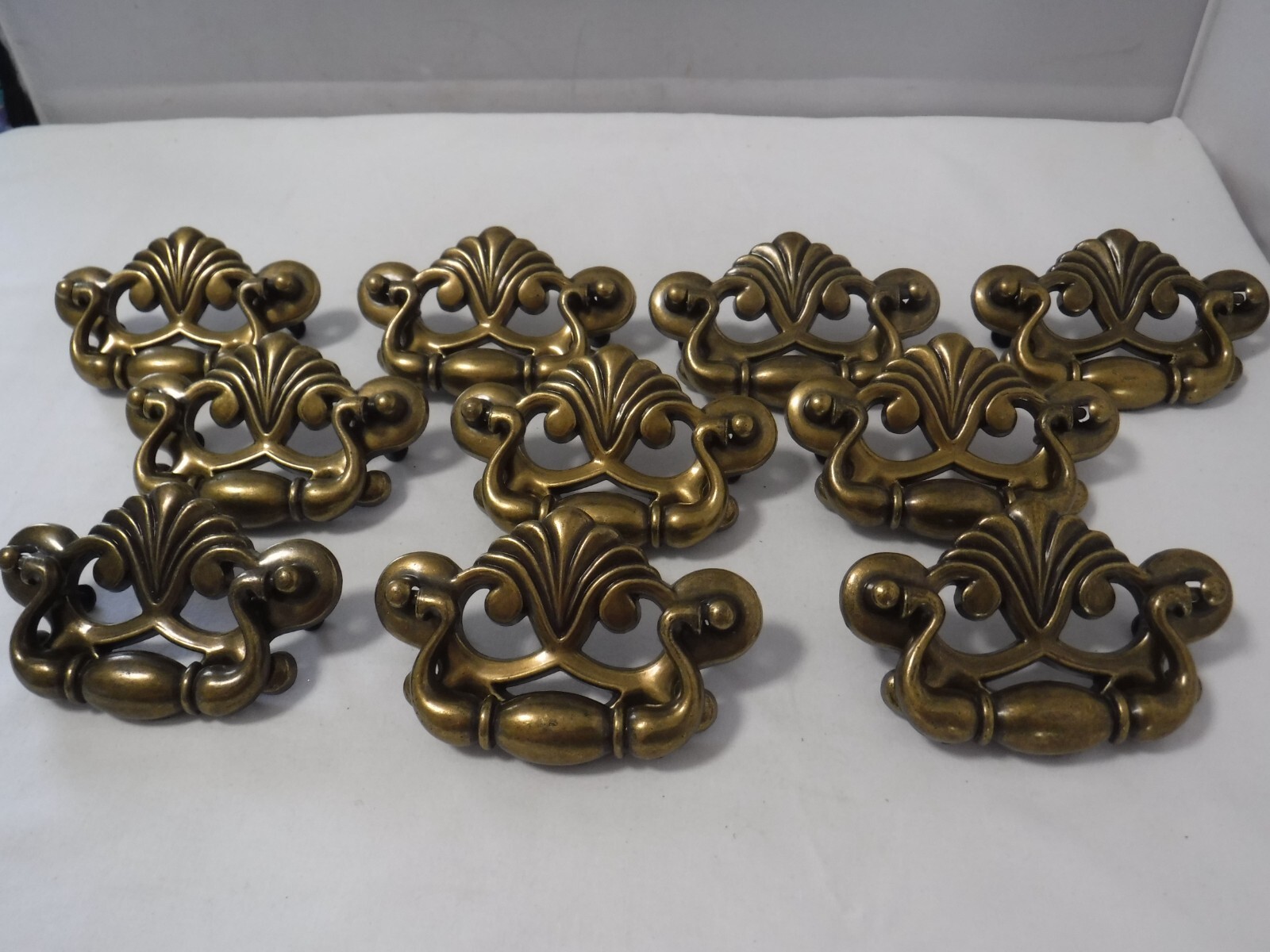 pm3 VTG BRASS DROP DOWN FURNITURE HANDLES DRAWER PULLS – Set of 10 Cb3204 Canada