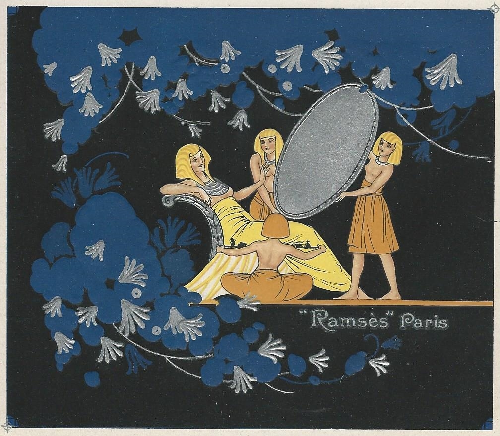 RARE OLD ORIGINAL 1900 “RAMSES BRAND ” FRENCH PERFUME BOX LABEL ART PARIS FRANCE