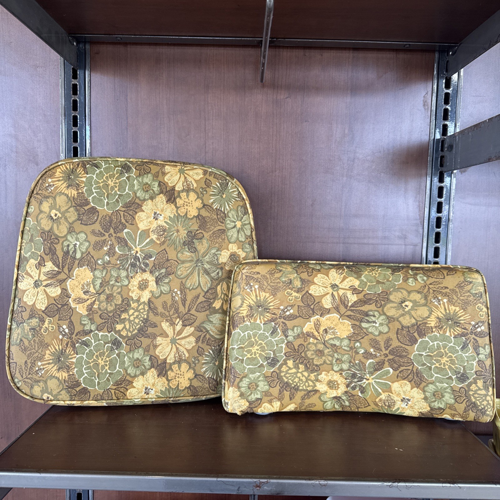 2 Vintage Chair Seat Cushion Replacement Dinette Back Bottom Set Floral MCM NOS