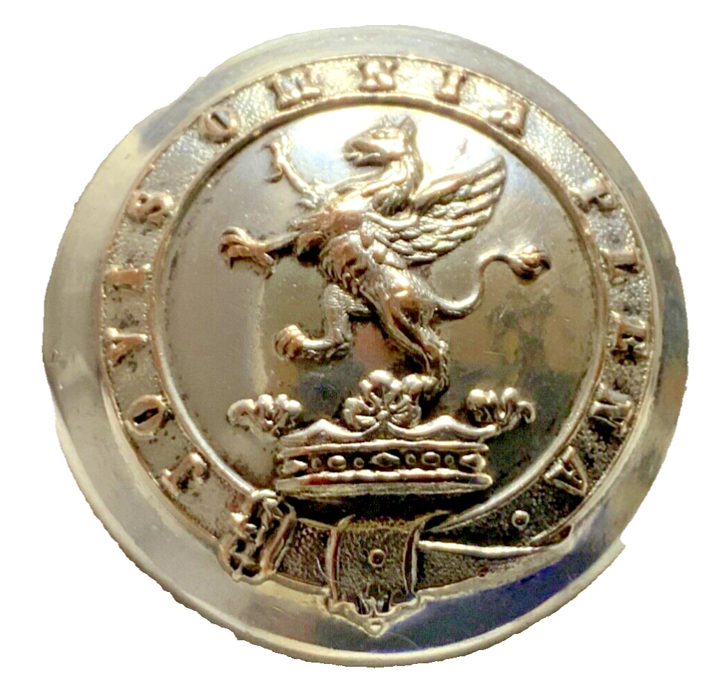 SIR GEO. WALDIE-GRIFFITH, 2nd BARONET w MOTTO 25mm LIVERY S-P COAT BUTTON c1880
