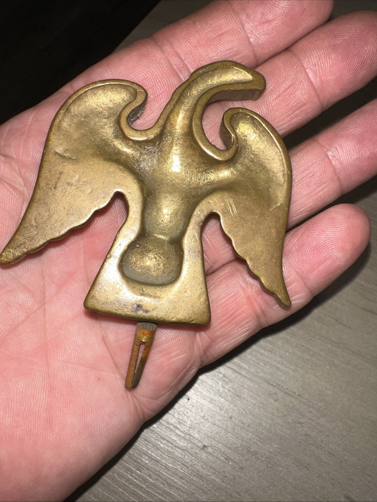 Antique Solid Brass Eagle Finial Majestic Pose