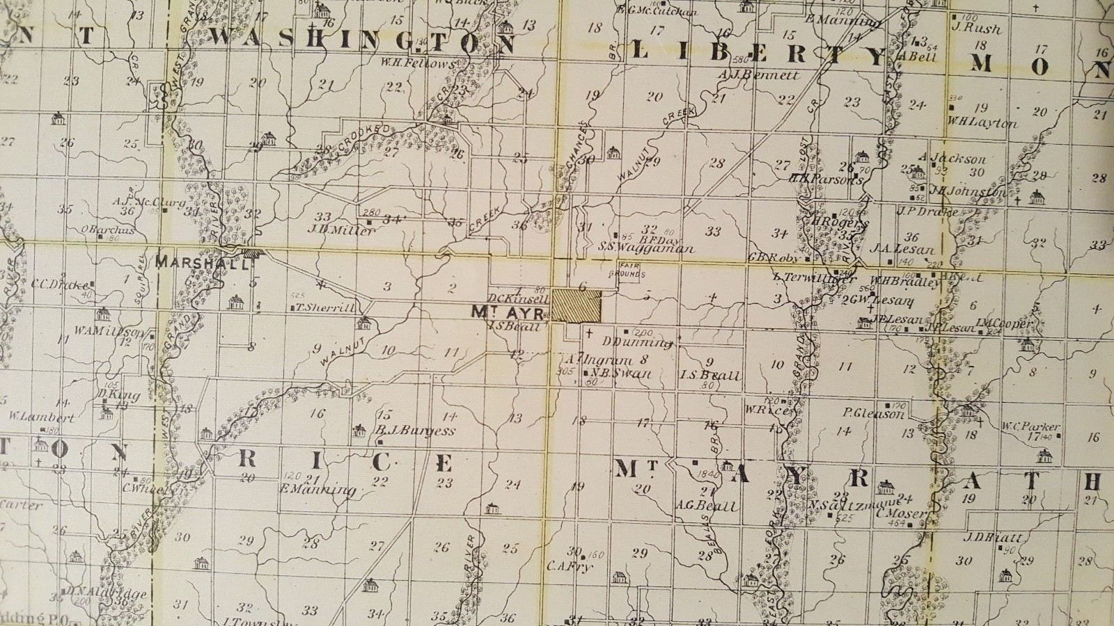 NICE MAP – TAYLOR & RINGGOLD COUNTY – IOWA – Andreas Atlas Co. 1875