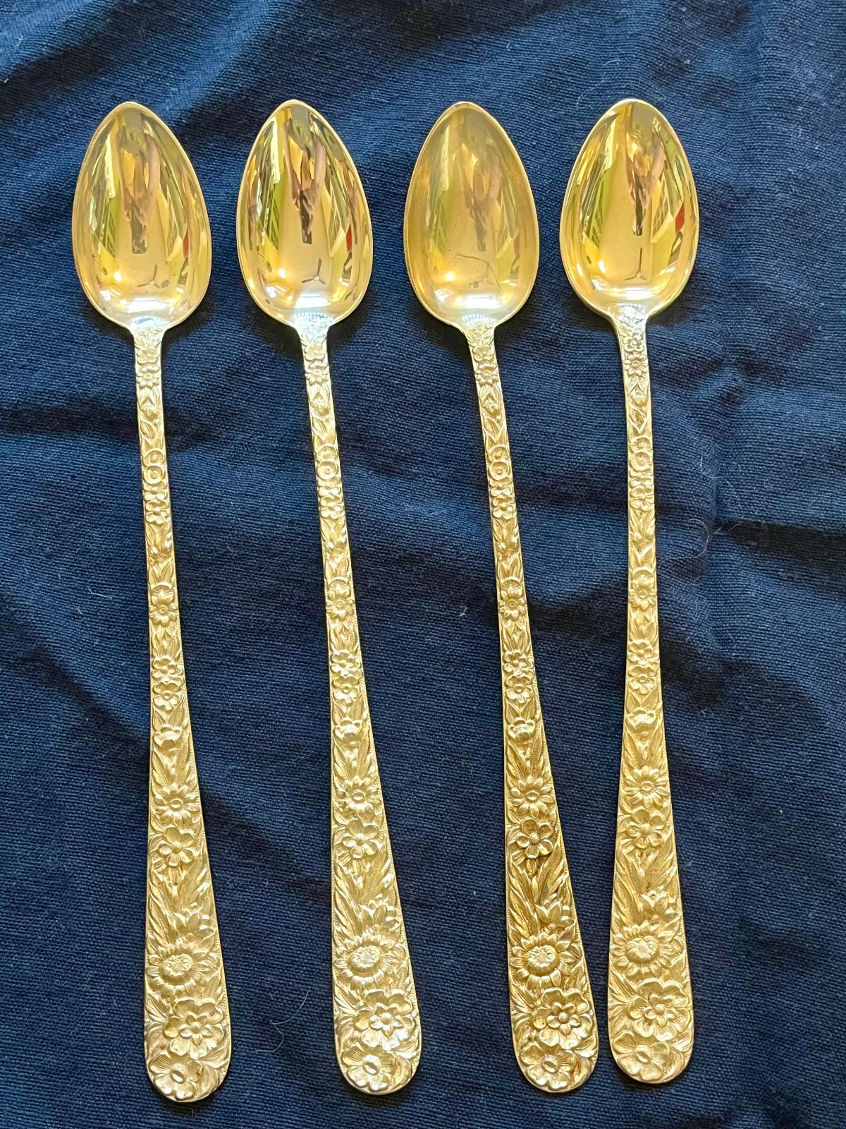 s.kirk & son repousse sterling iced tea long spoon