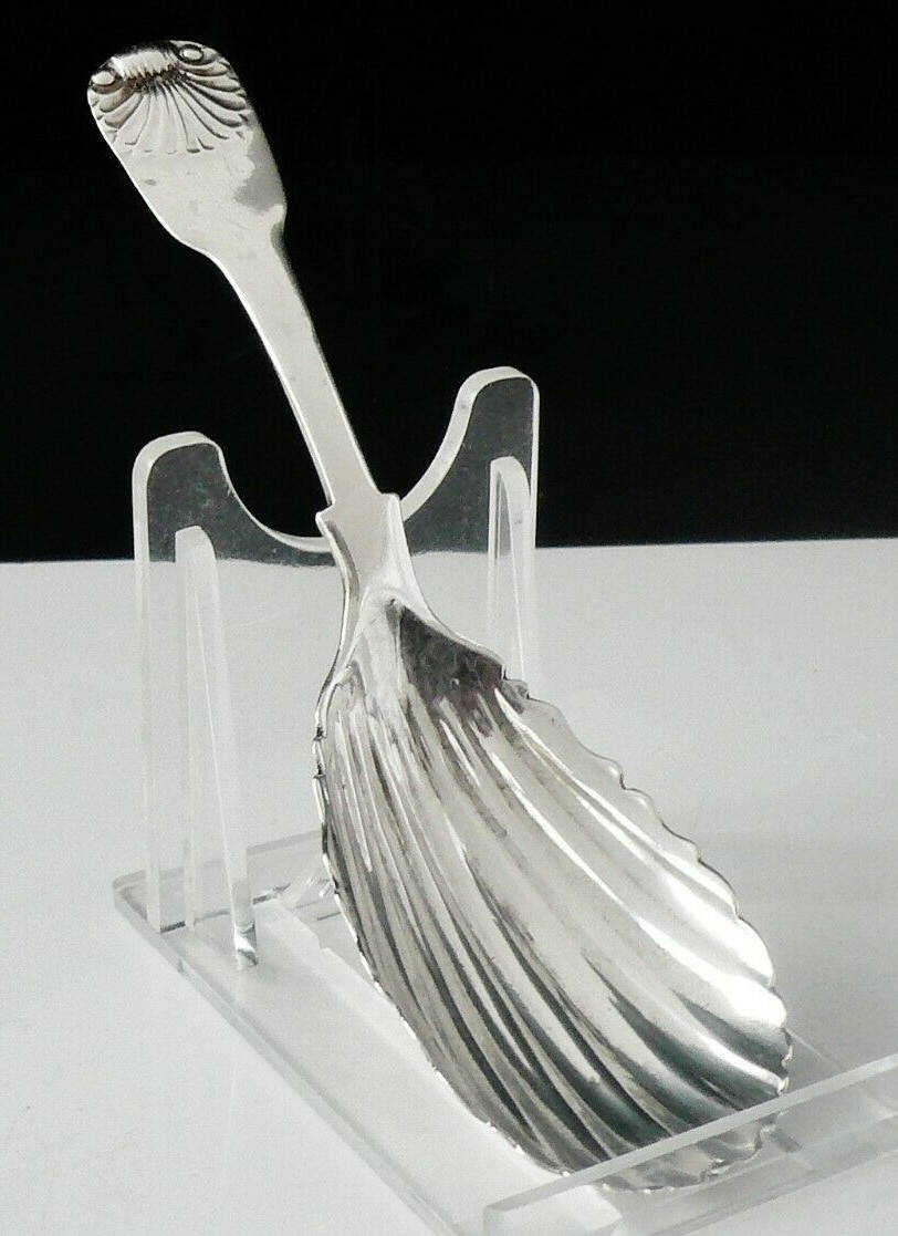 IRISH Antique Sterling Silver Caddy Spoon, Richard Sawyer, DUBLIN c.1810