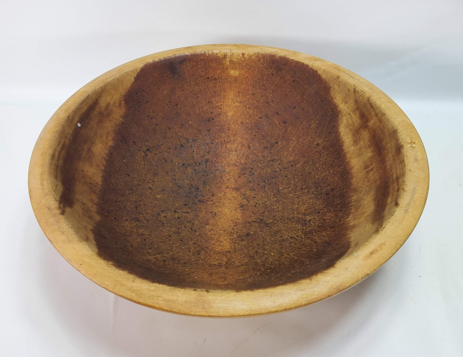 Vintage Primitive MUNISING Wooden Wood Dough Bowl Farmhouse Country Decor 8”