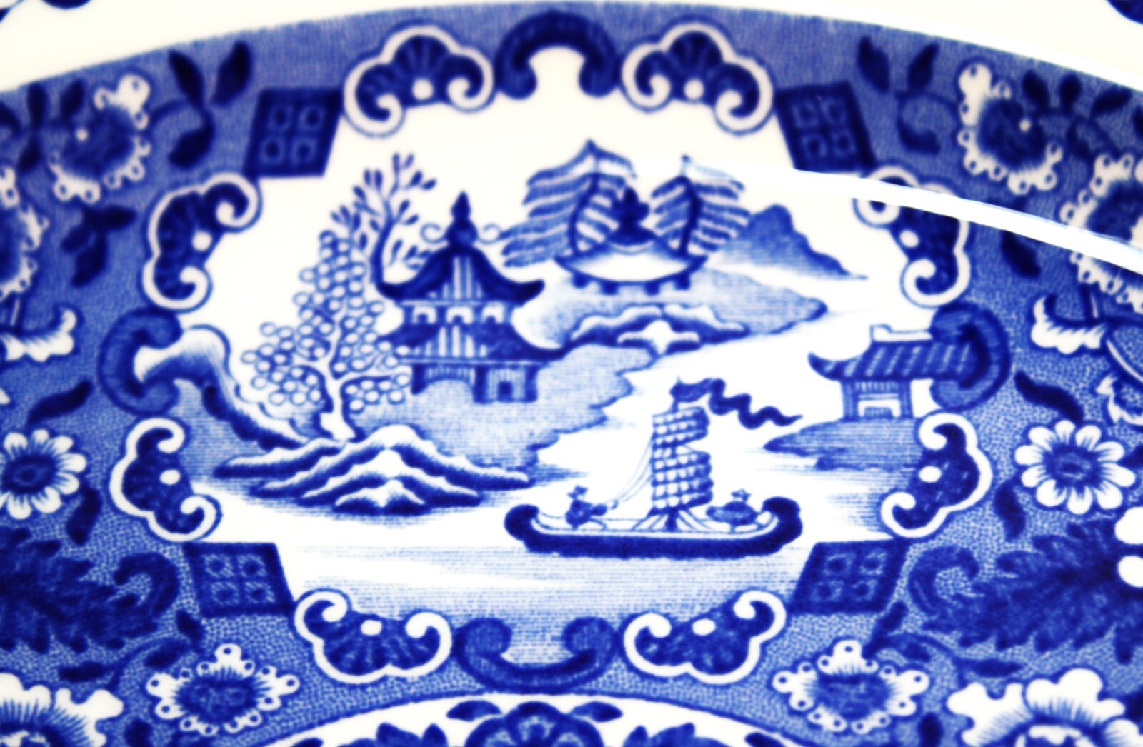 Staffordshire Transferware Spode Chinoiserie Net Pattern Plate 8″ c. 1795