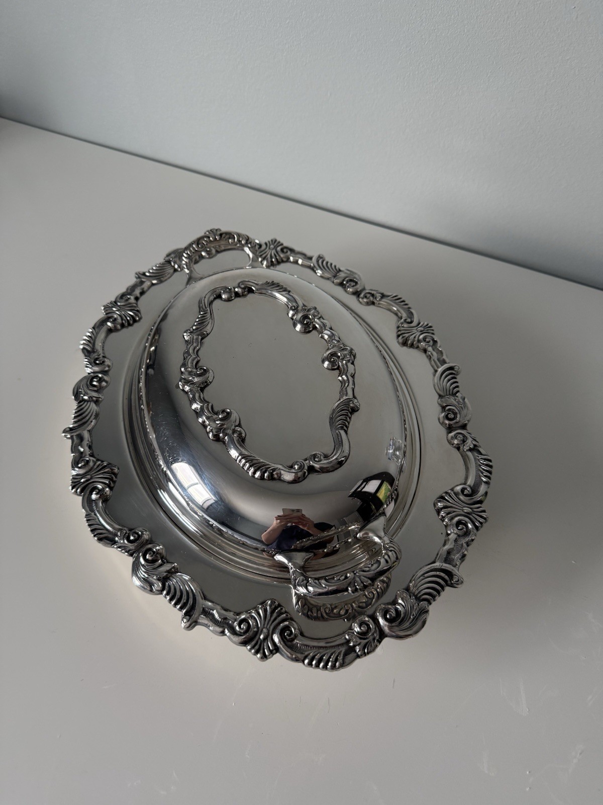 Wallace Silver Plated Serving Dish with lid | Baroque Victorian Entree Tray