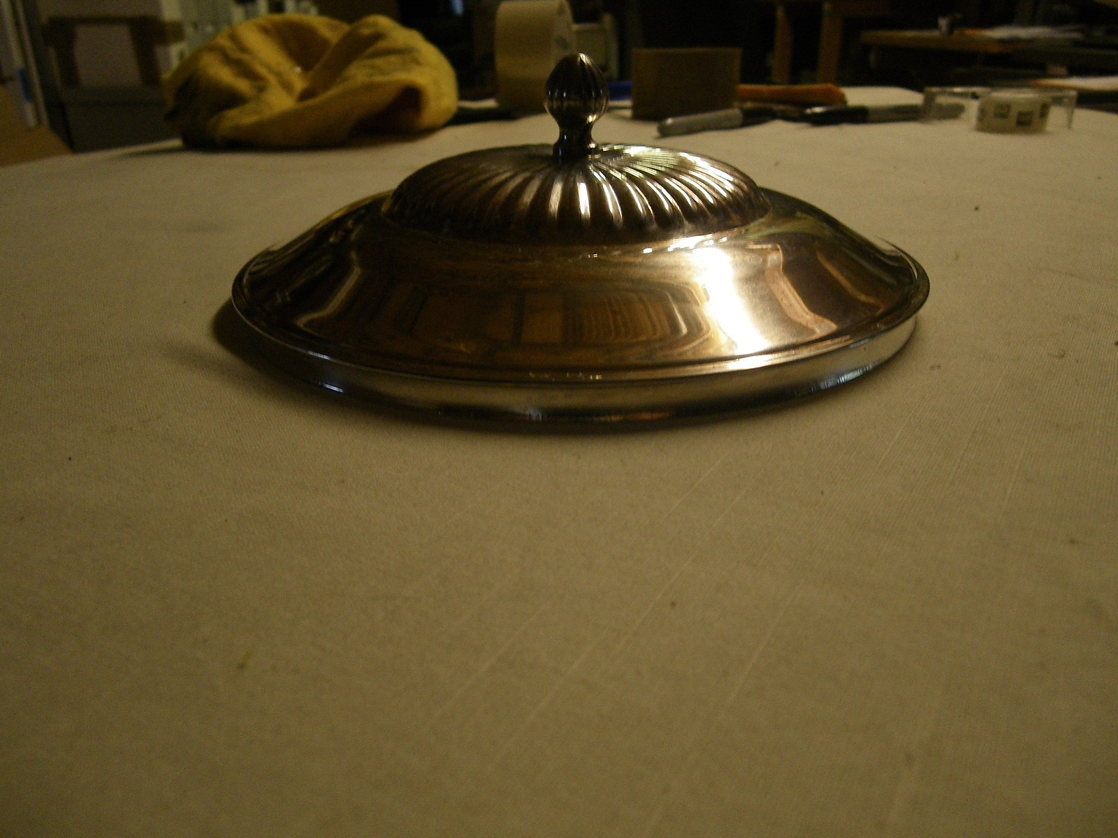 Silverplate Tureen Top Only Approximately 7 5/8″ Diameter
