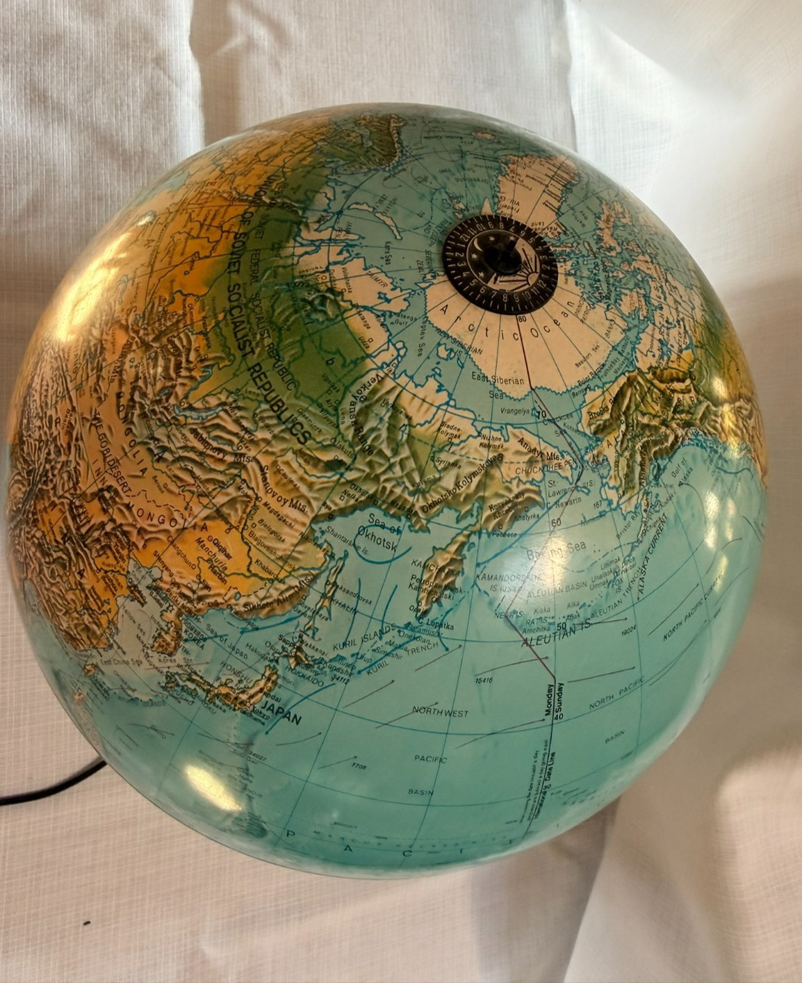 1972 Scan-Globe A/S Denmark Lighted Globe On Stand Edition 1987 Vintage