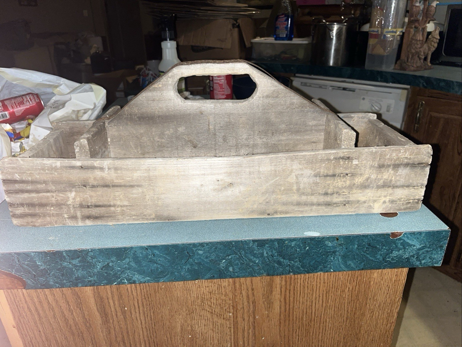 Antique Wood Toolbox 7”x21”